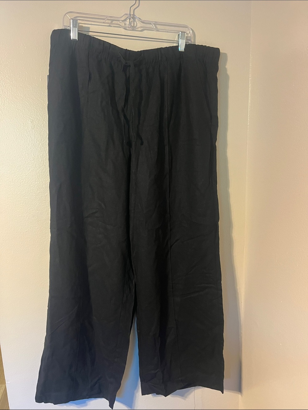GAP Black Wide-Leg Drawstring Chinos